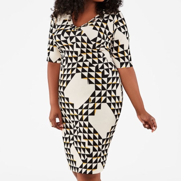 Ashley Stewart Dresses & Skirts - 🆕 Ashley Stewart Gold Accent Diamond Dress 14/16W